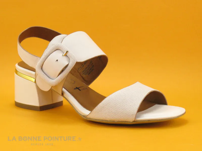 Achat chaussures Tamaris Femme Sandale et Nu-pieds, vente Tamaris 1-28383-24 - Sandale blanche talon carre