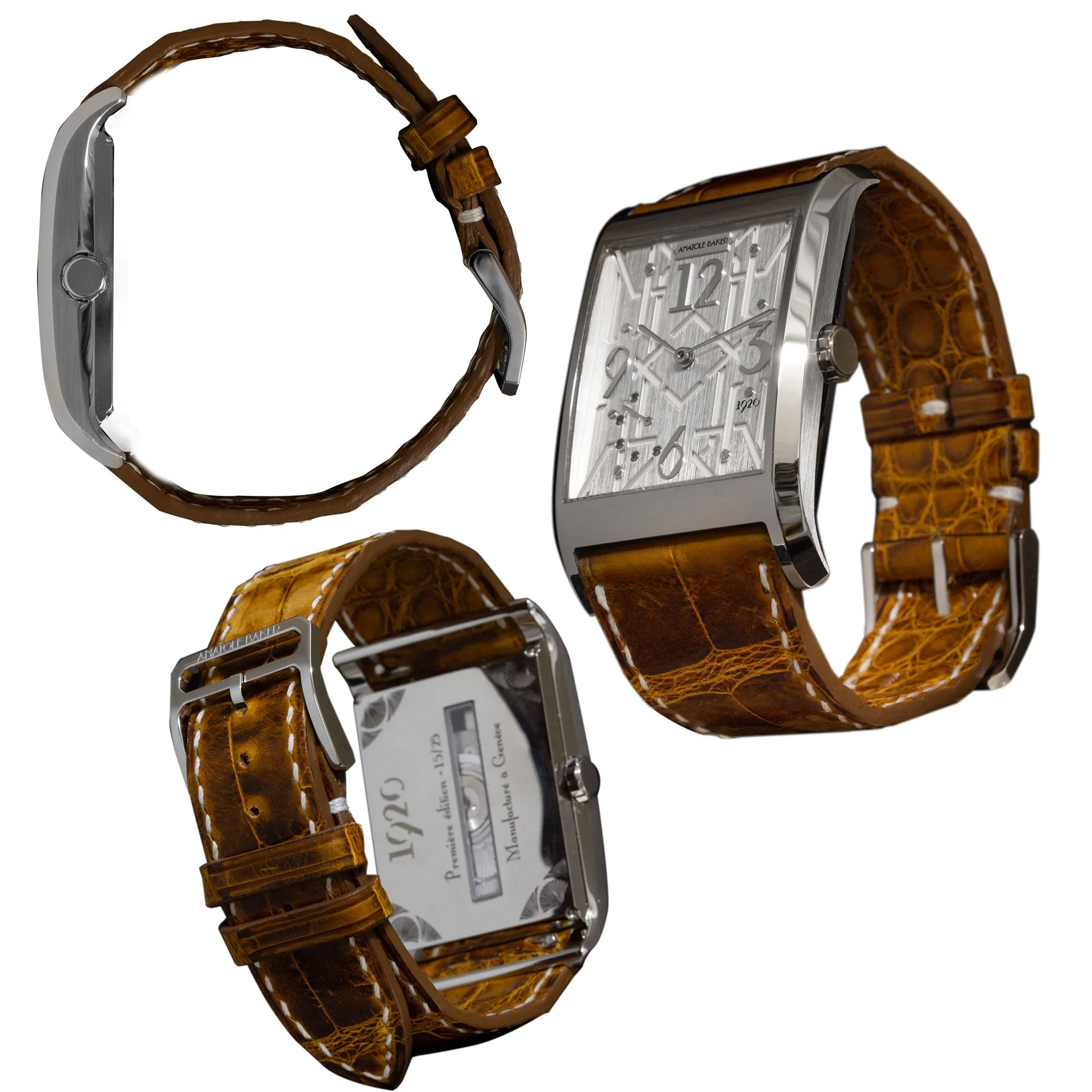 ANATOLE BAKER 1920 watch - Dandy green tsavorites - Green stingray 
