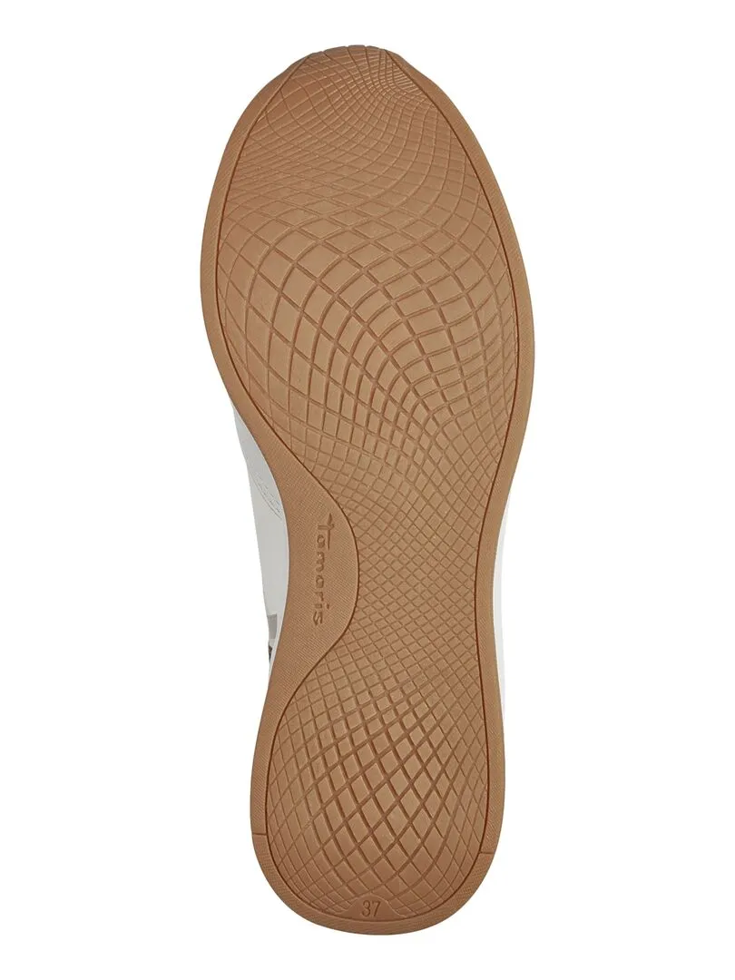 Basket Compensé Cuir Tamaris - Blanc
