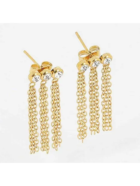Boucle d'oreille Alexandra acier doré Zirconium Zag Bijoux