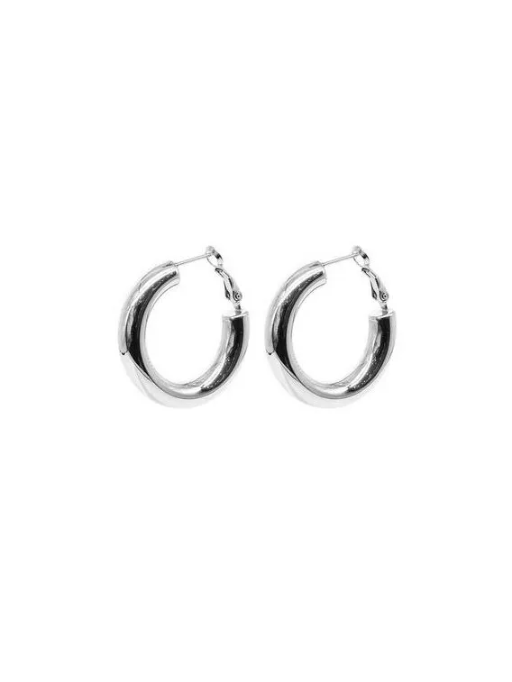 Boucle d'oreille–CREOLE–ACIER–6x30mm Zag bijoux