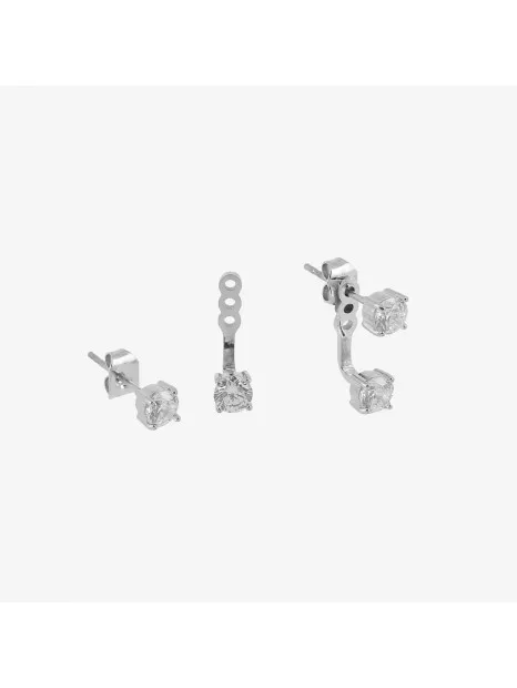 Boucle d'oreille–MULTI–ACIER–zirconium sertis–D:5mm Zag bijoux