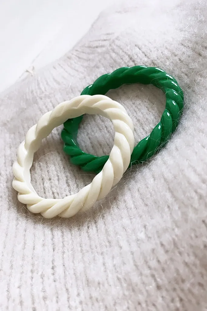 Bracelet vert texturé