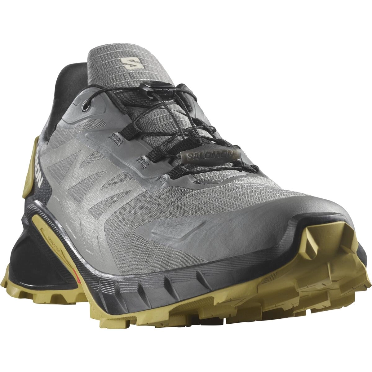 Chaussures de Trail Salomon Homme Supercross 4 GTX Pewter Black Cress Green