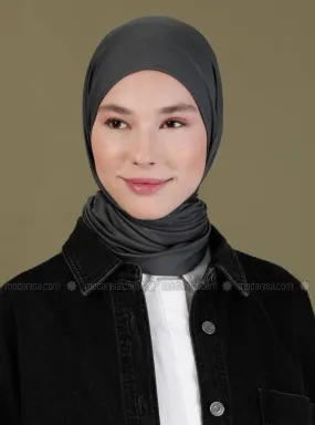 Combed Cotton Scarf Dark Gray