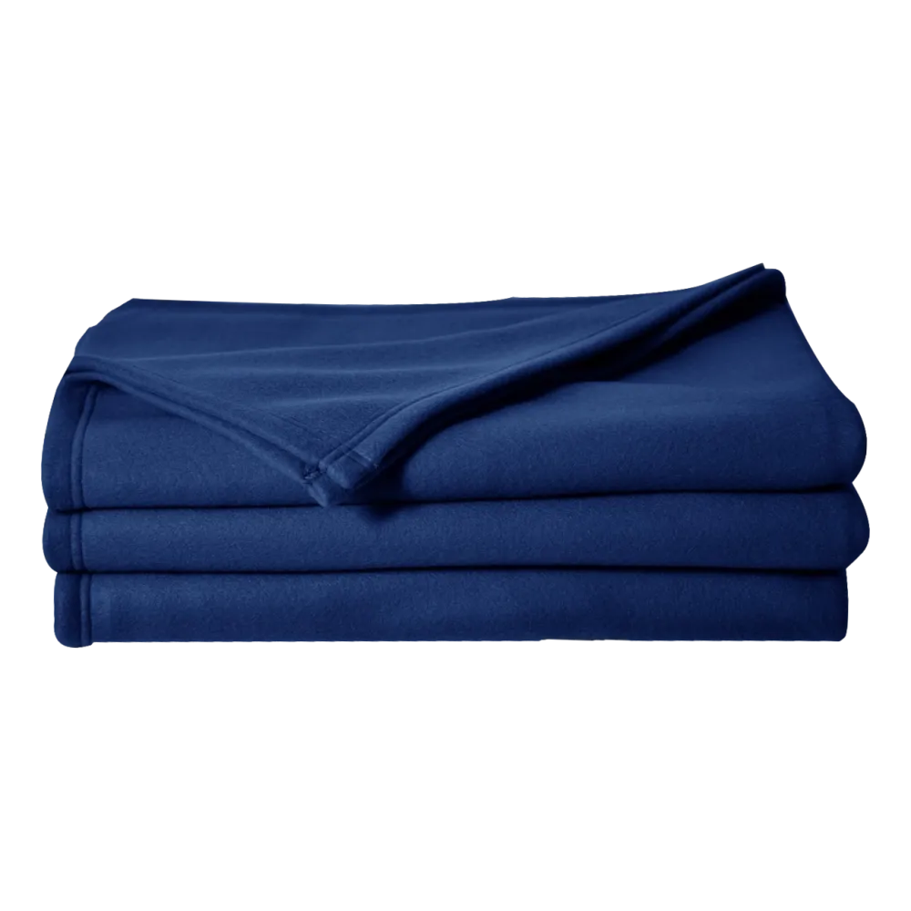 Couverture polaire  240 x 260 cm "Grande largeur" marine