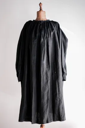 [Début 20e C] Smock en lin indigo antique français Biaude