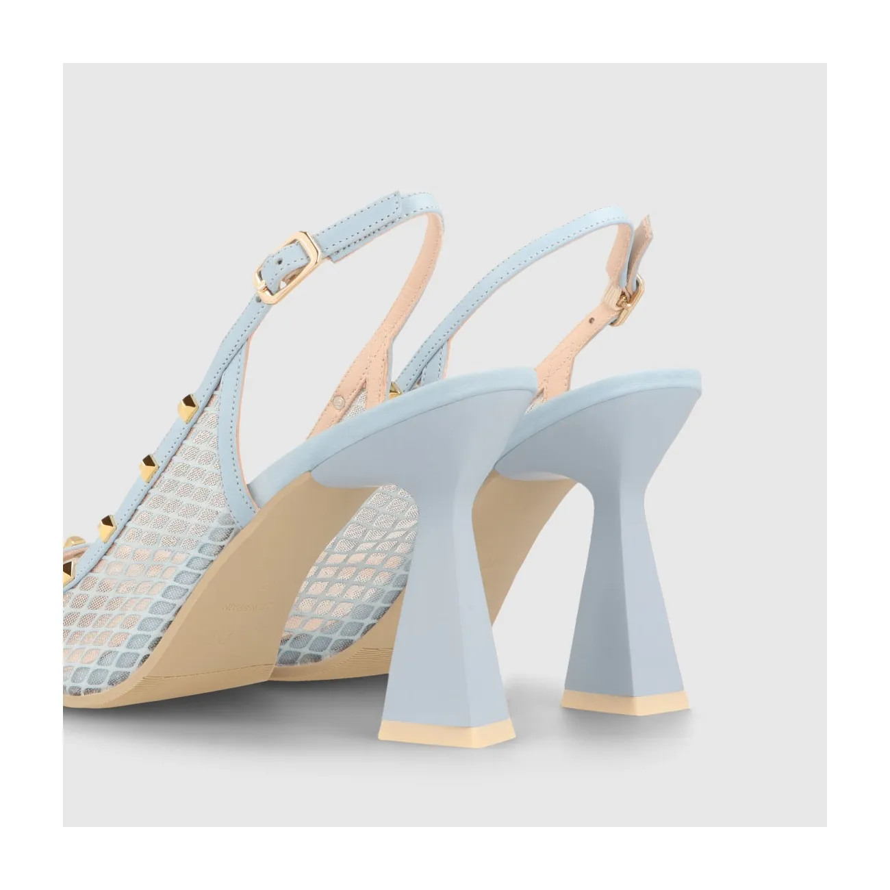 Escarpins à talon ouvert femme en cuir et tissu filet | LODI Chaussures pour femme en ligne.