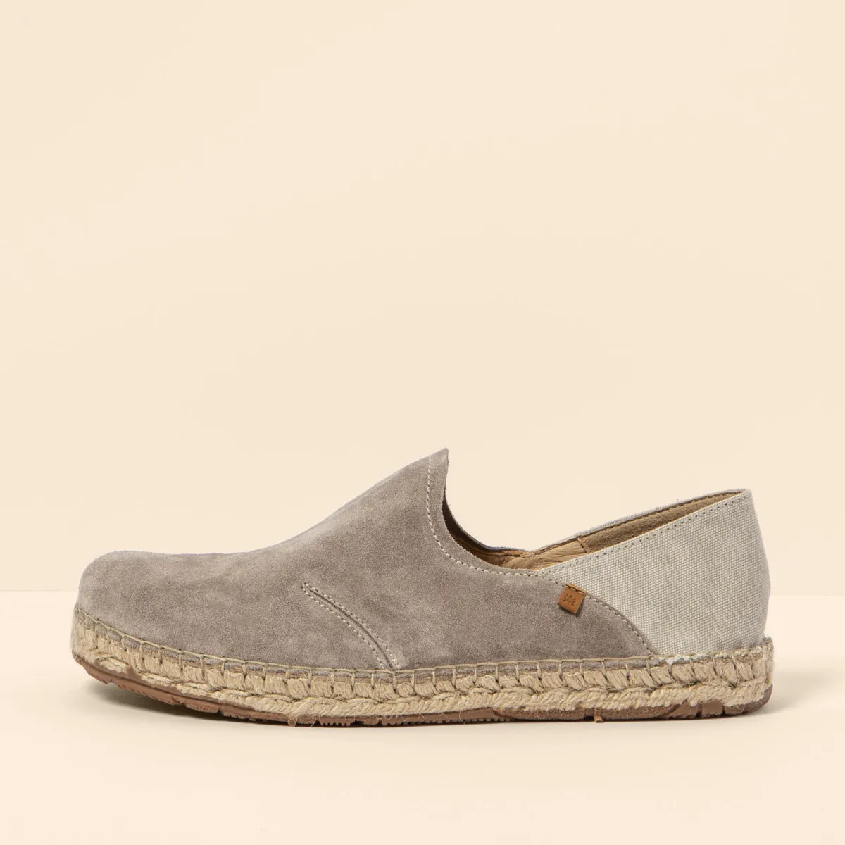 Espadrilles en daim à semelle jute - Beige