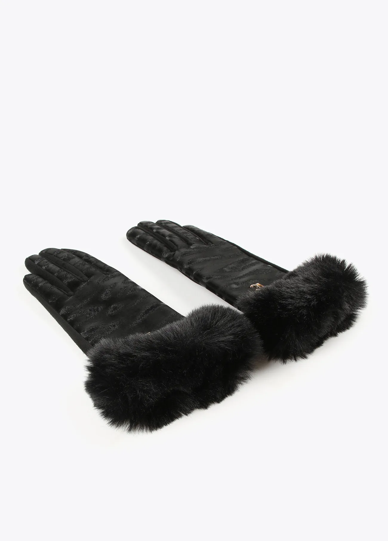 Gants imprimé animal noirs