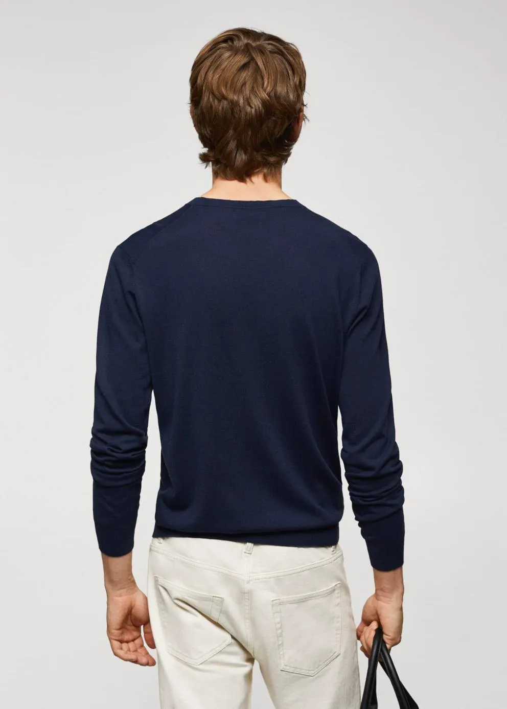 Gilets Et Pull-Overs | Homme MANGO Pull-over Fin Modal-soie Bleu Marine