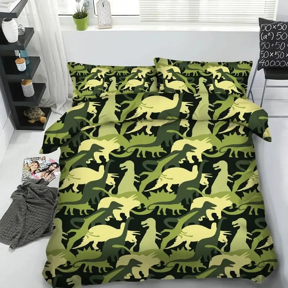 HOUSSE DE COUETTE MILITAIRE - DINOSAURE