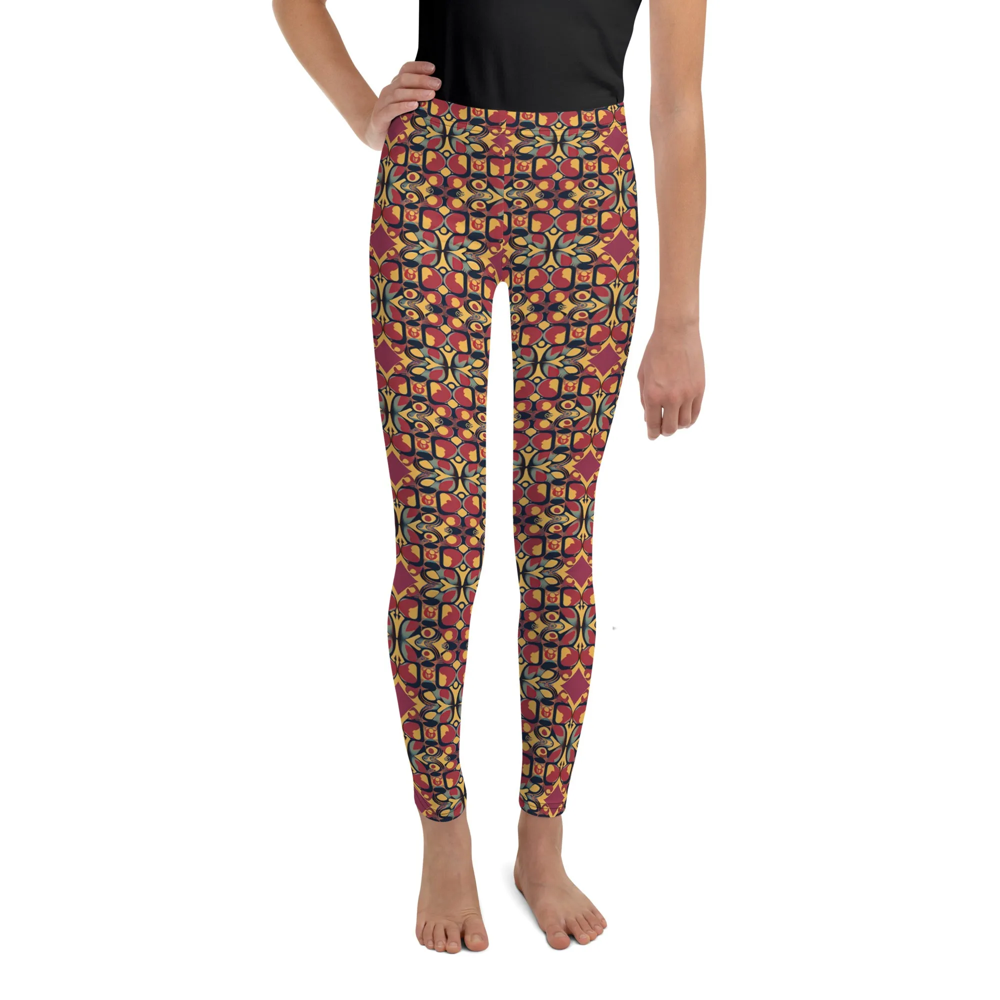 Legging Pour Ado Motif rouge, jaune et noir