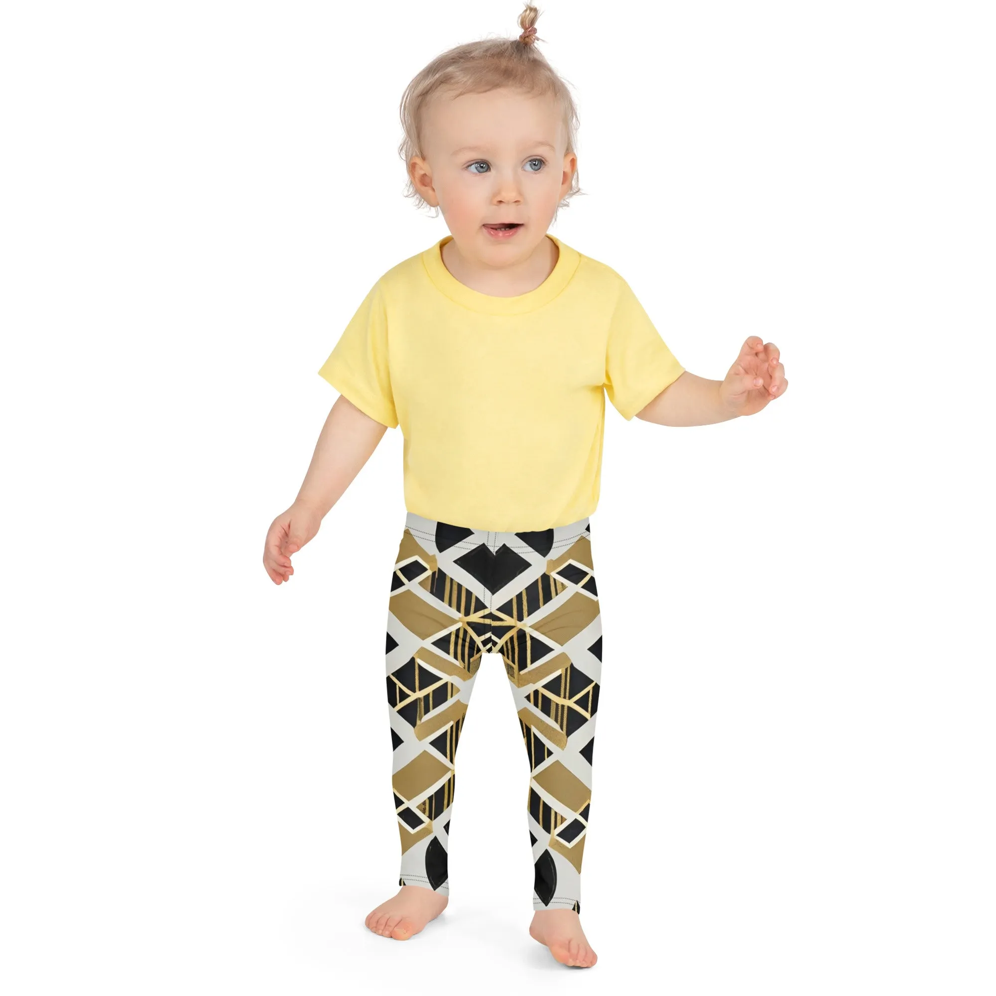 Legging Pour Enfant Motif blanc, noir et or