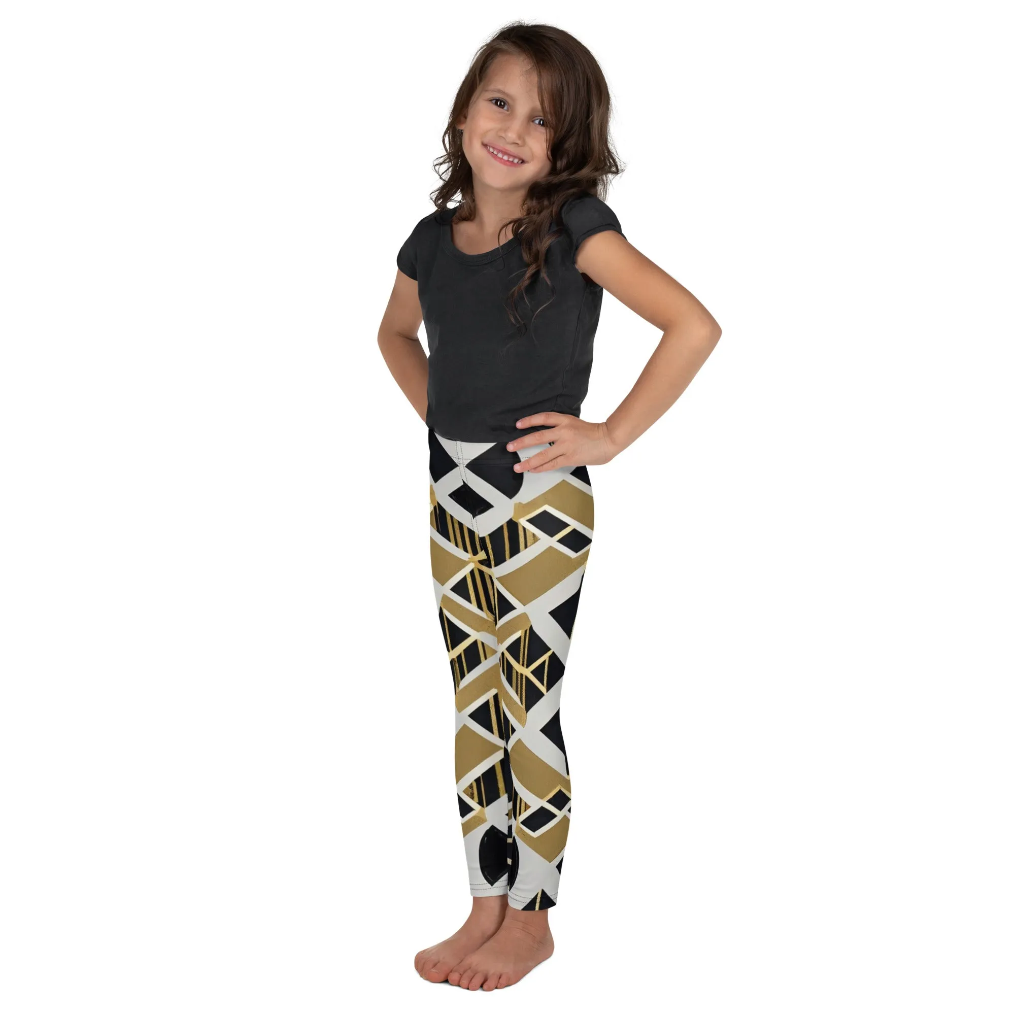 Legging Pour Enfant Motif blanc, noir et or