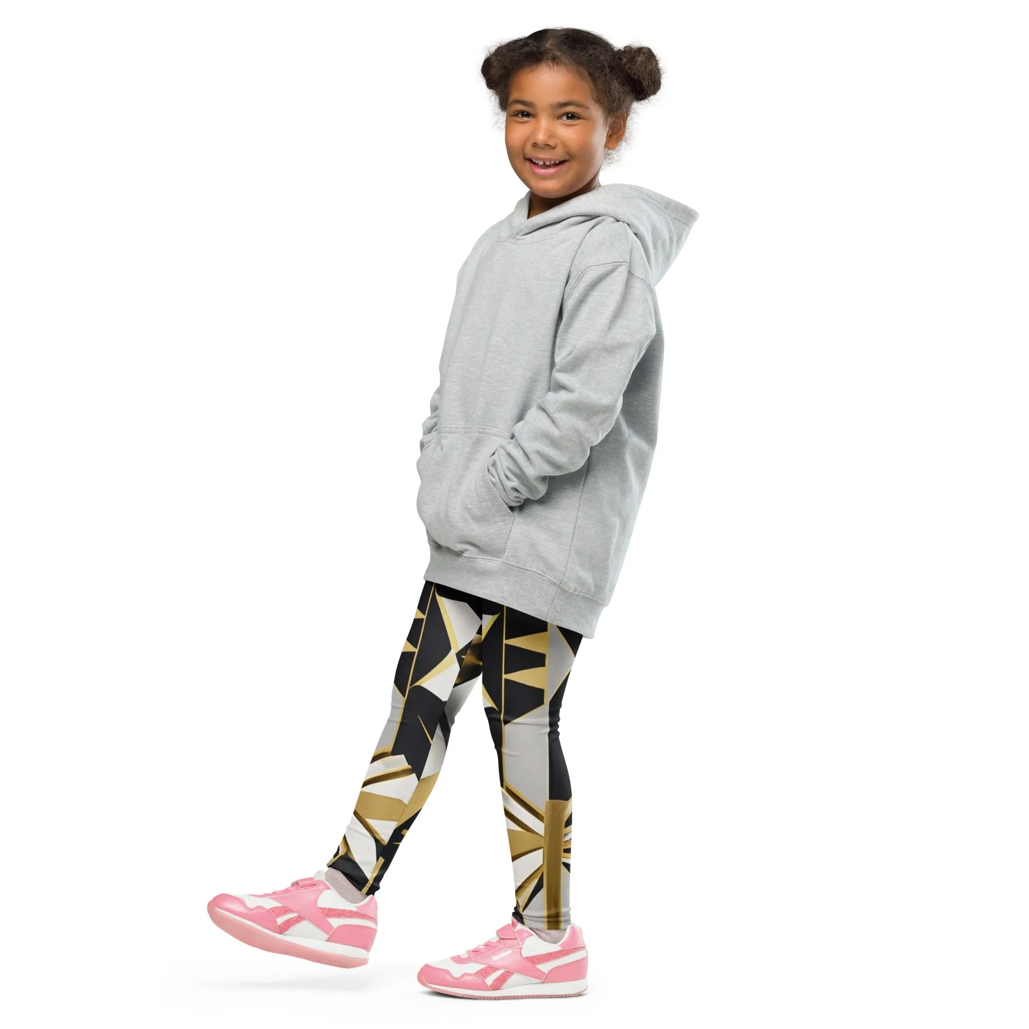 Legging Pour Enfant Motif gris noir et or