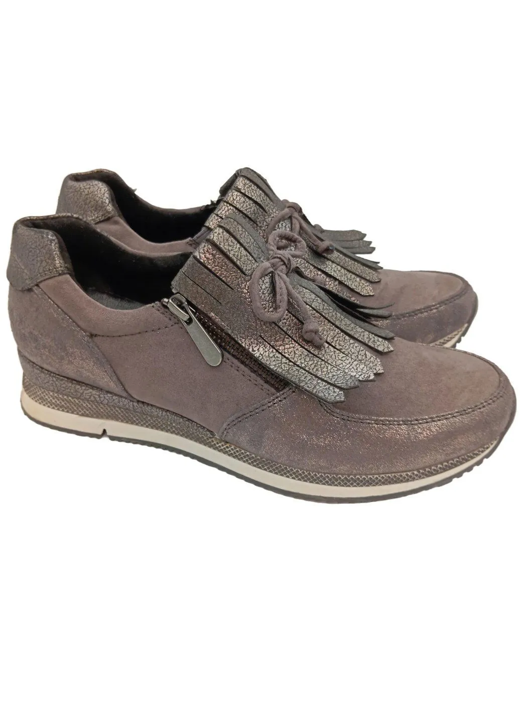 Marco Tozzi Basket slip-on brun-gris clair style décontracté