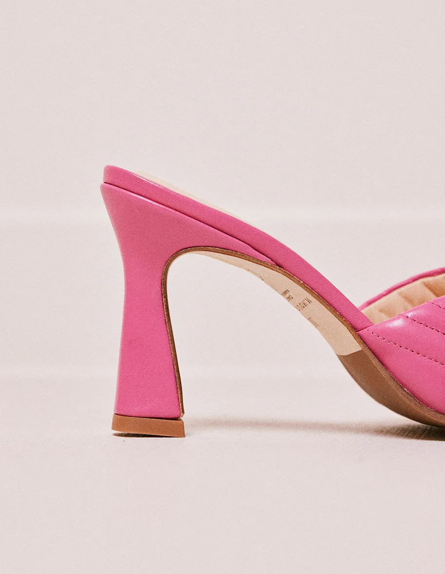Mules Martha - Cuir fuchsia
