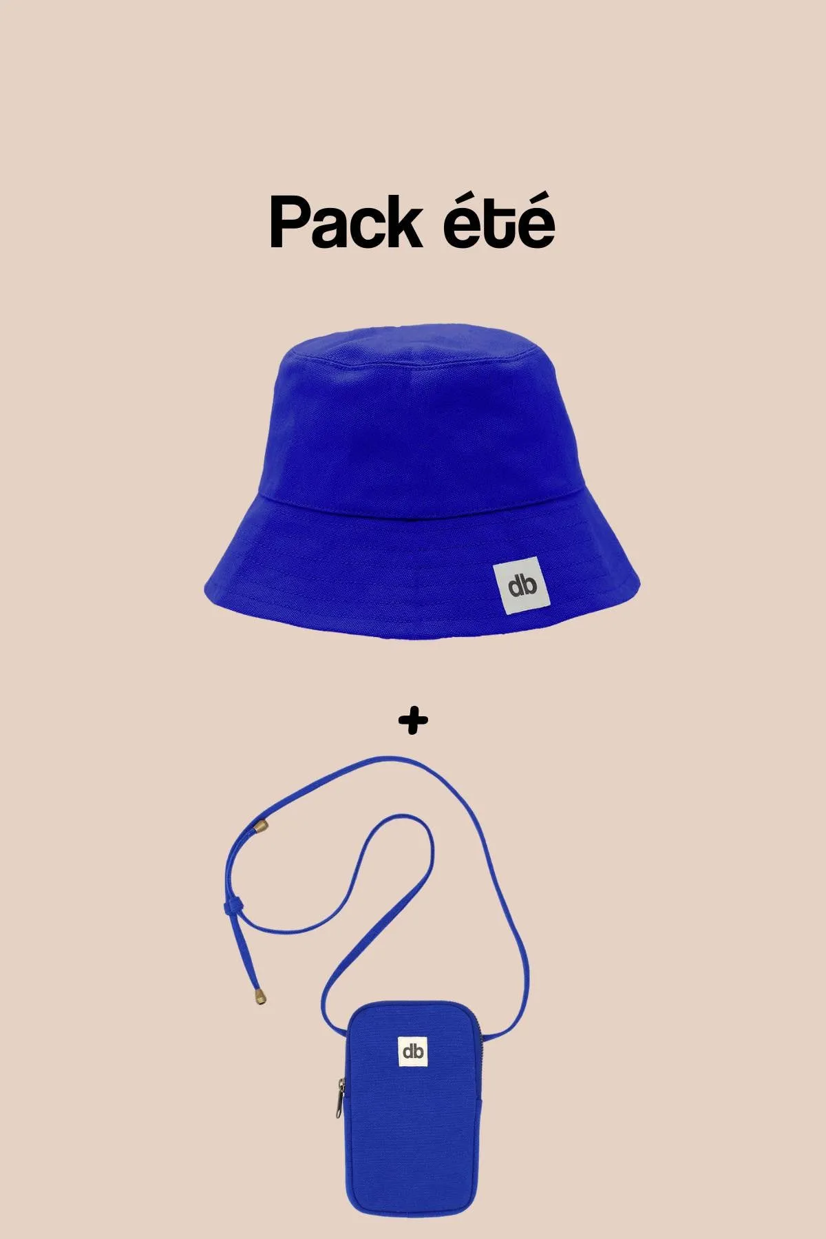 Pack été bob et pochette de téléphone bleu électrique