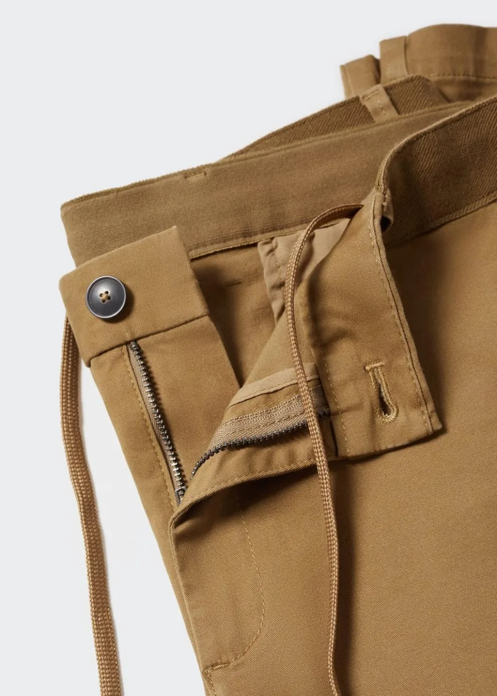 Pantalons | Homme MANGO Pantalon Coton Tapered Crop Café