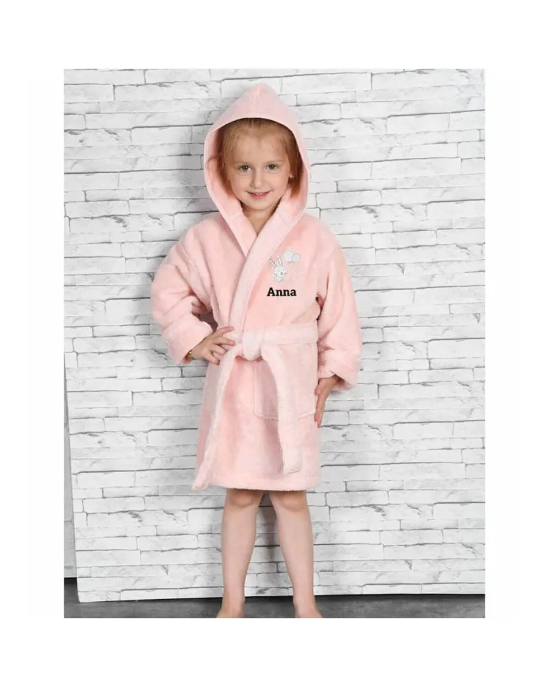 Peignoir de bain poudre - Baby Soft Lapin 4-6ans personnalisé