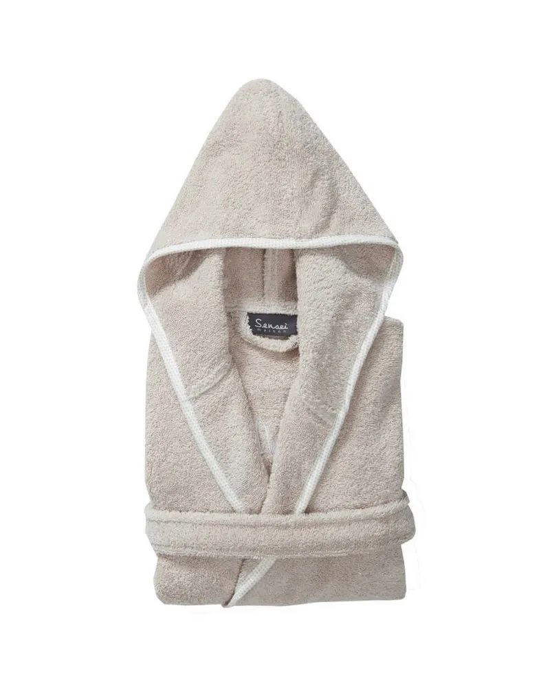Peignoir de bain sable "Mon Lapin" personnalisé