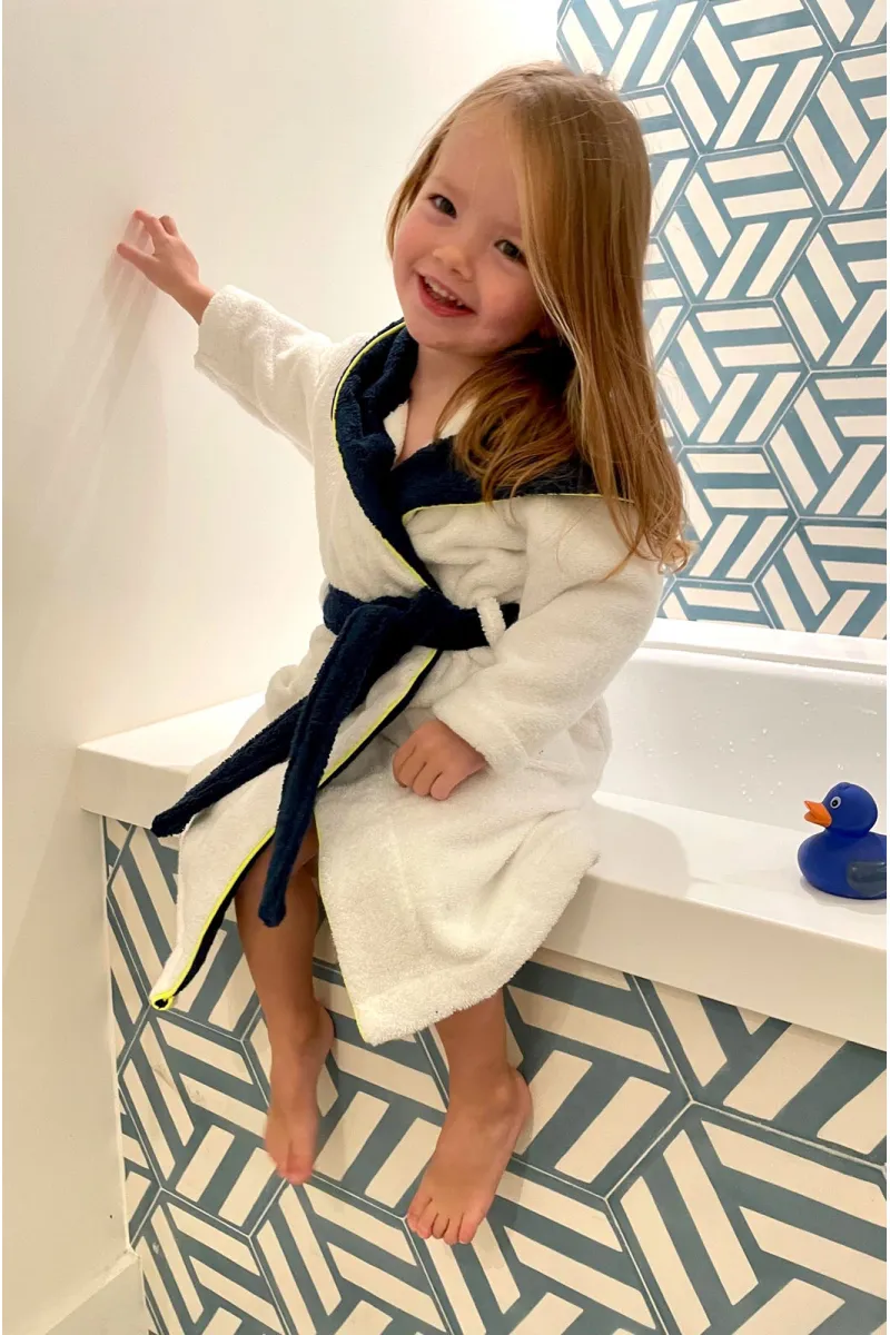 Peignoir Navy et Blanc pour Enfant | GILI'S