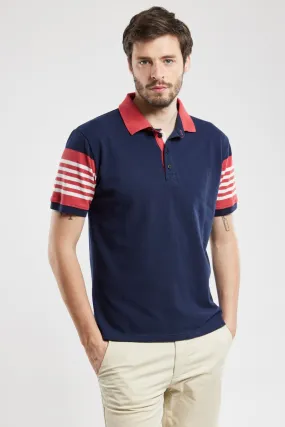 Polo manches rayées - coton piqué