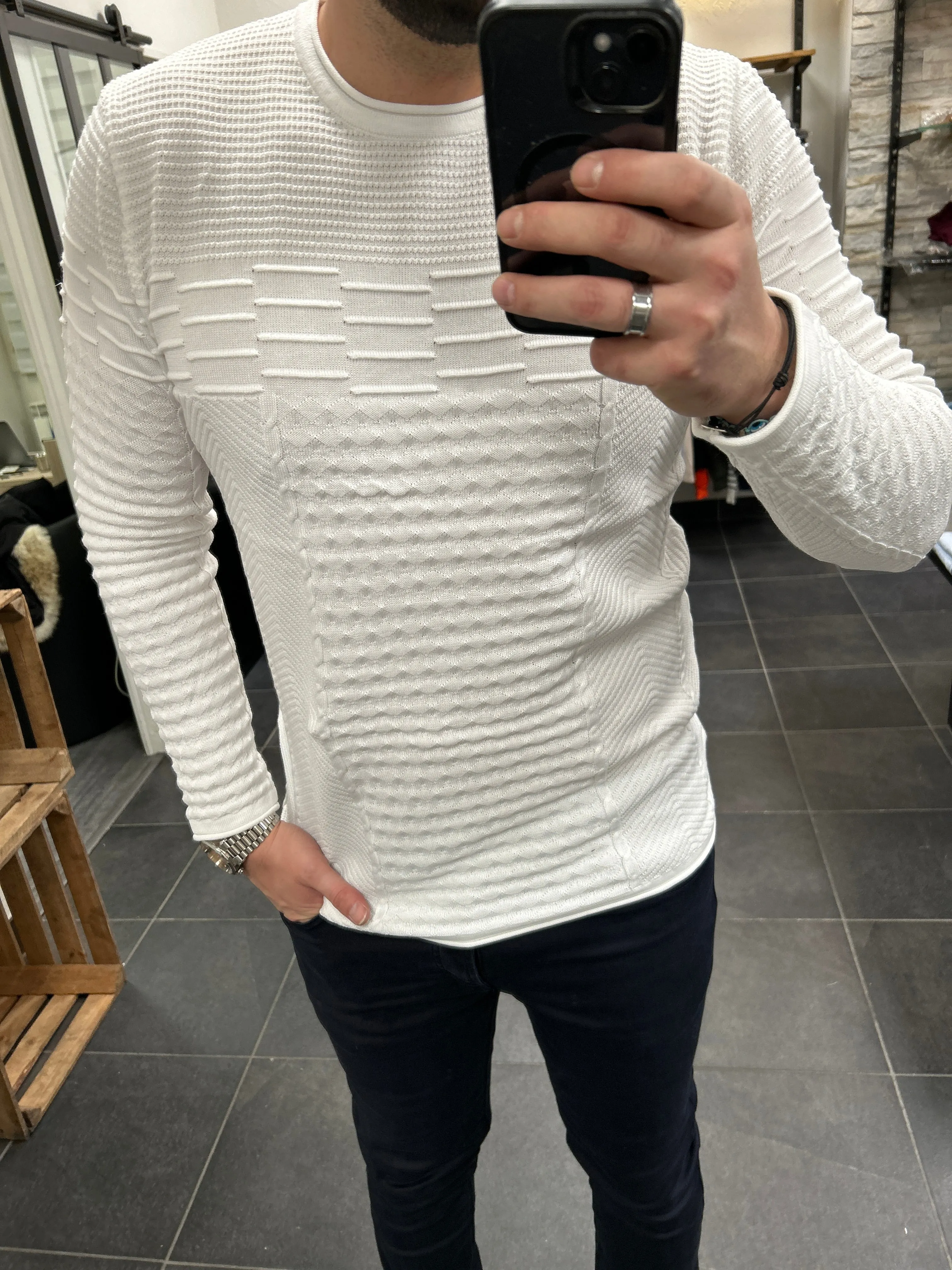 Pull Motif Blanc