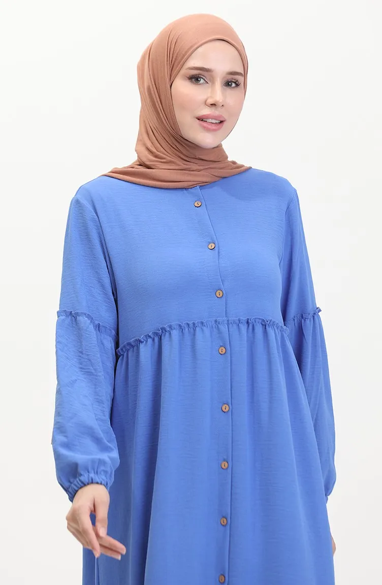 Robe Boutonnée Magnifique Col 0457-07 Indigo 0457-07