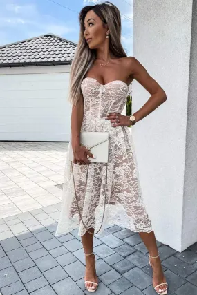 Robe Bustier Dentelle Blanche