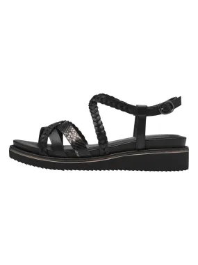Sandale Plate Cuir Tamaris - Noir