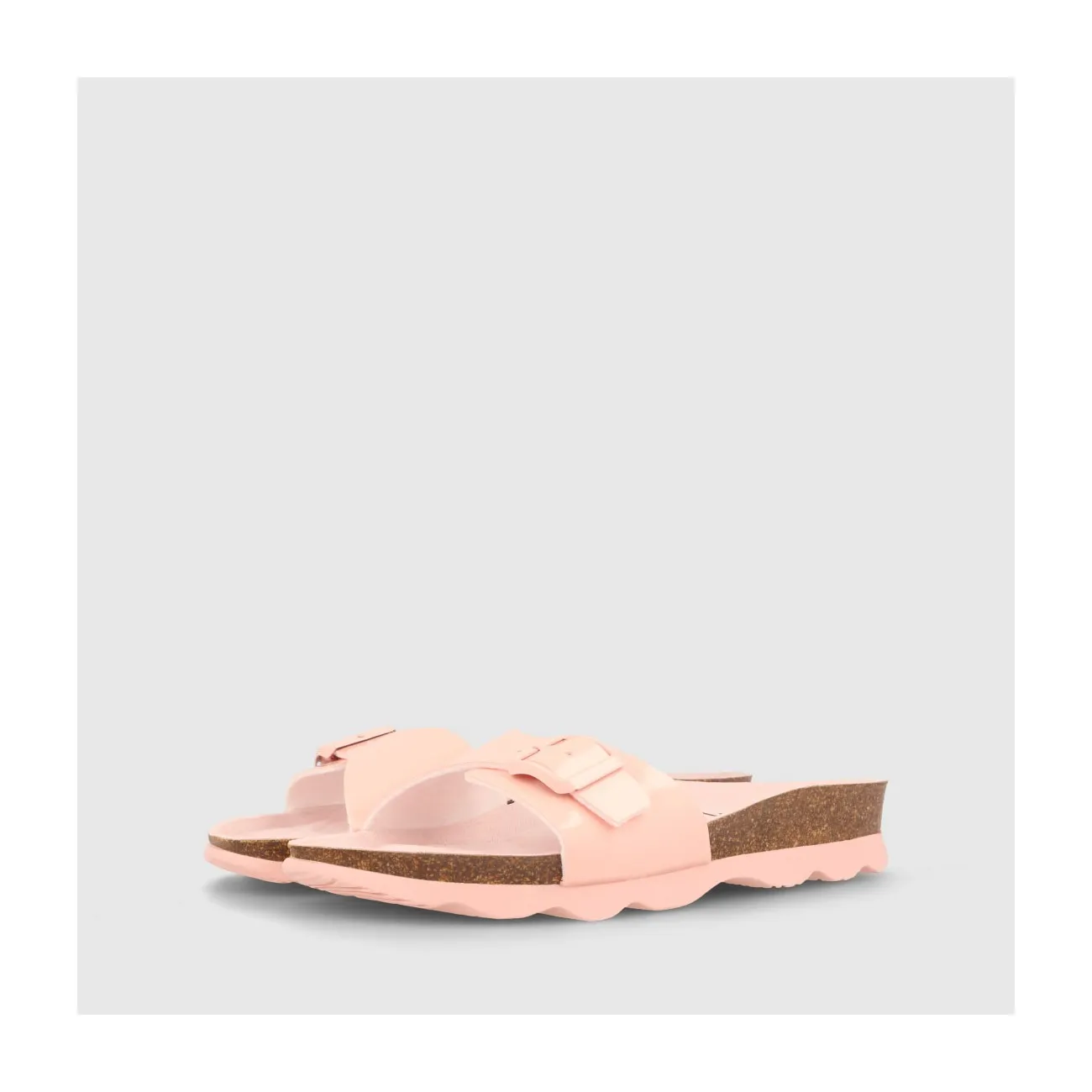 Sandales plates femme en cuir verni de couleur rose | LODI Chaussures pour femme en ligne.