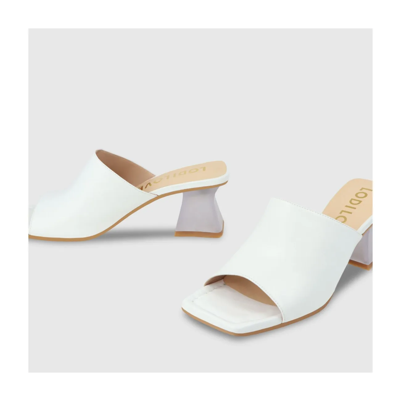 Sandales à talon femme en cuir blanches | LODI Chaussures pour femme en ligne.