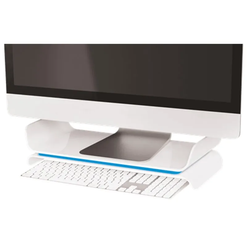 Support pour écran Ergo en plastique - blanc et bleu 