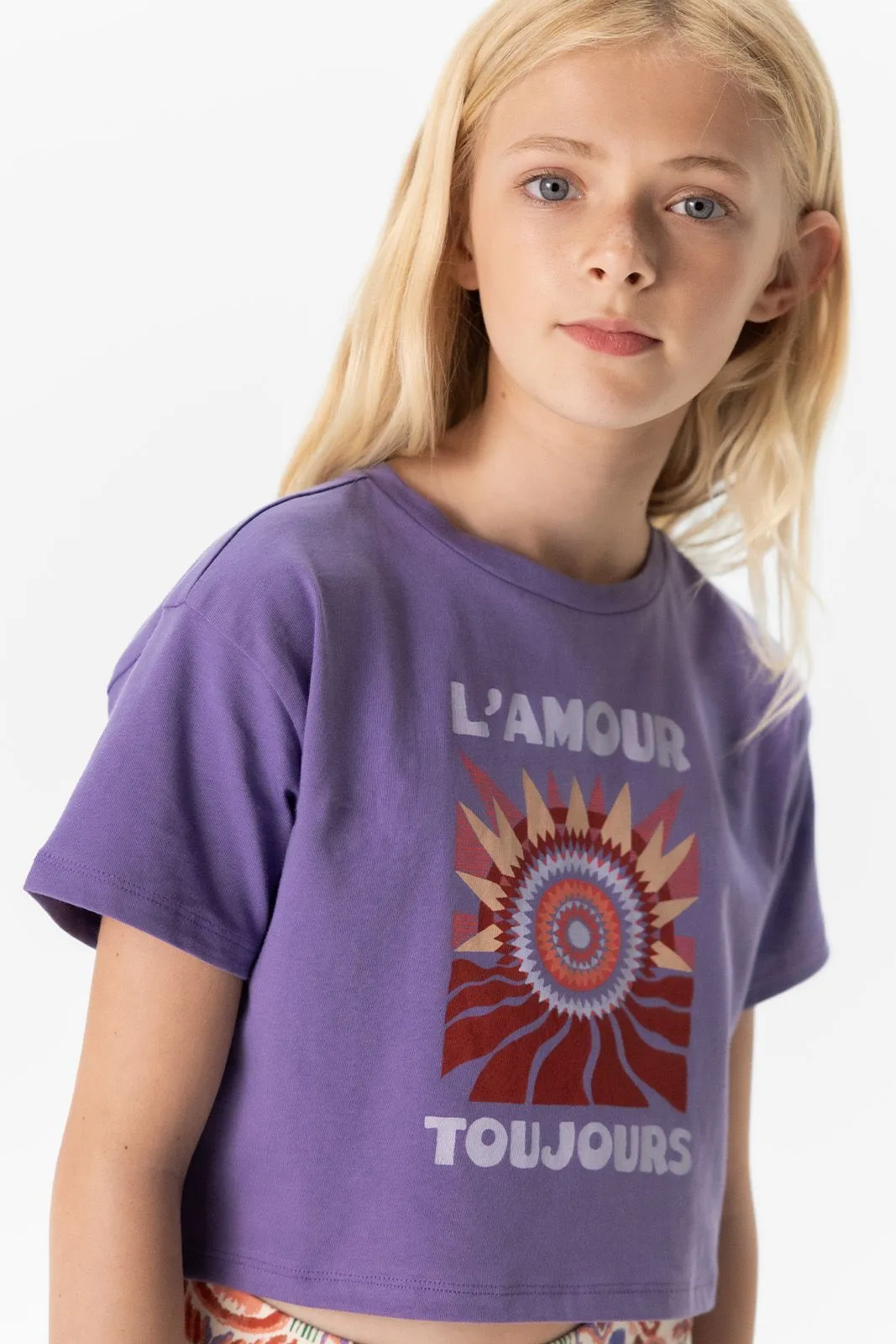 T-shirt avec imprimé - violet