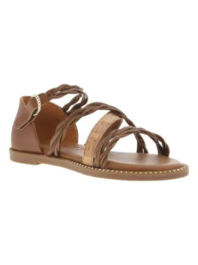 TAMARIS - Nu-pieds talon plat - Cognac