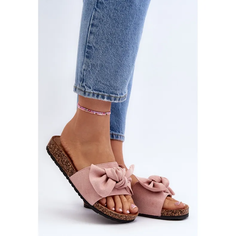 Tongs Femme Avec Noeud Rose Ezephira