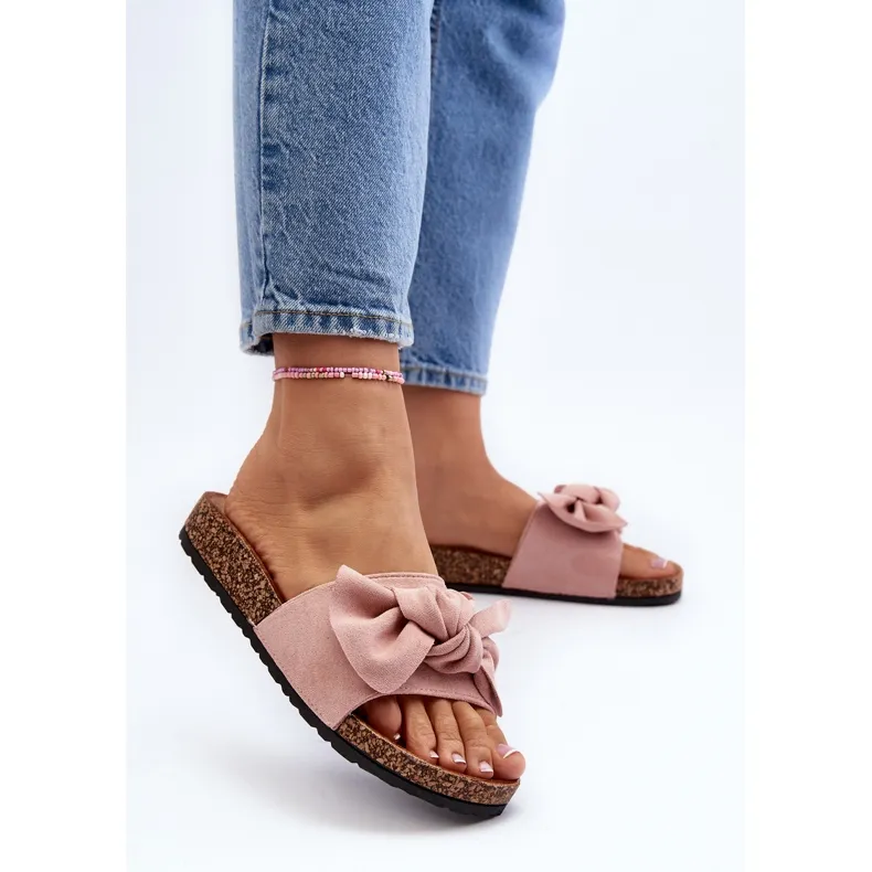 Tongs Femme Avec Noeud Rose Ezephira