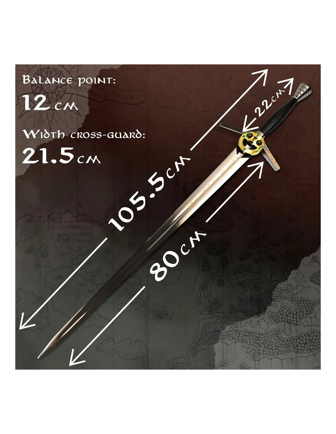 Épée décorative Geralt de Rivia-The Witcher avec fourreau ⚔️ Boutique Épées